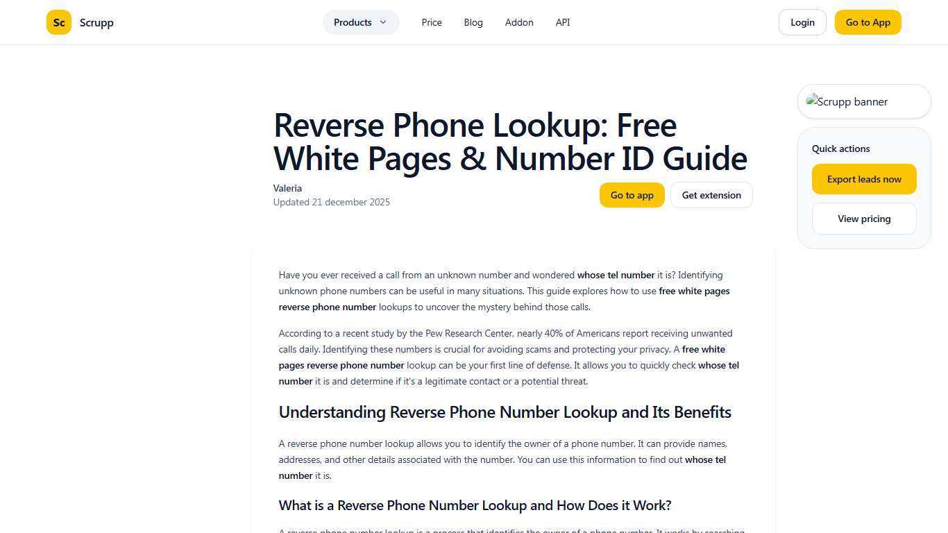 Reverse Phone Lookup: Free White Pages & Number ID Guide